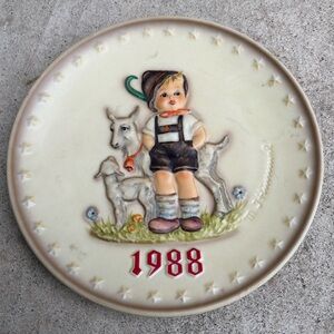 Goebel 1988 Porcelain Plate with Blue Accents